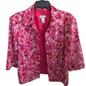 Kim Rogers Vibrant Pink and Red Blazer